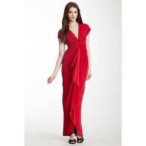 Catherine Malandrino Red Silk Gown Dress 14 NWT